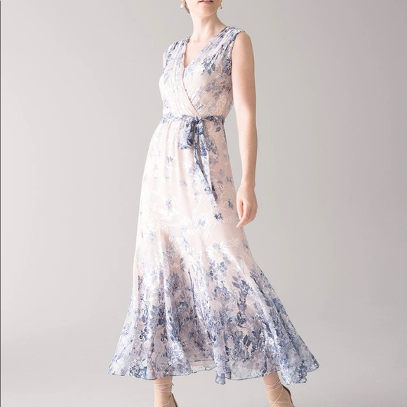 SOLD - Sleeveless Burnout Godet Midi-Dress - Picture 2 of 7